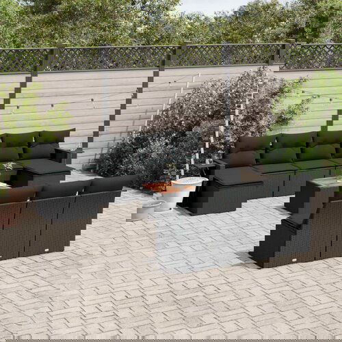 vidaXL 11-dijelni set vrtnih sofa od poliratana s jastucima crni Cijene
