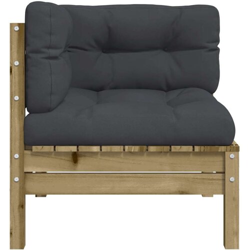 Kutna vrtna sofa s jastucima od impregnirane borovine Slike