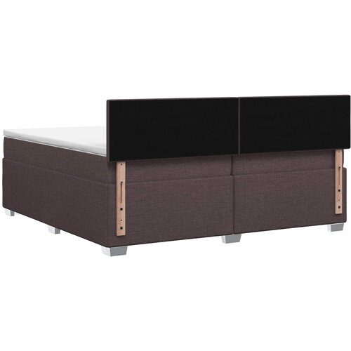  Boxspring krevet s madracem Tamno smeđa 200 x 200 cm Tkanina Slike