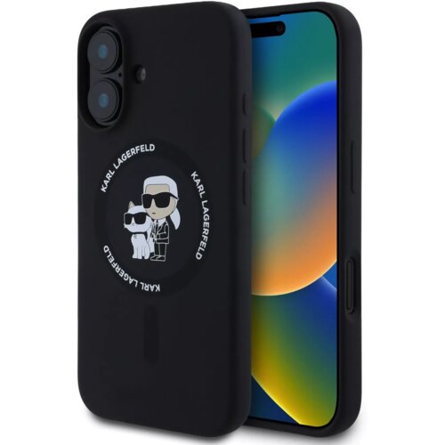 Karl Lagerfeld originalen ovitek magsafe iphone 16 plus - karl and choupette - črn - KLHMP16MSCMKCRHK Cene