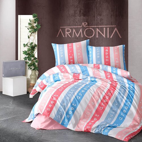 ARMONIA posteljina bračna 100% pamuk, Plavo-roze Slike