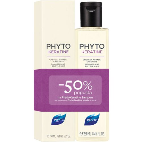 Phyto keratine set sprej za zaštitu kose, 150 ml + 50% popusta na keratine šampon, 250 ml Cene