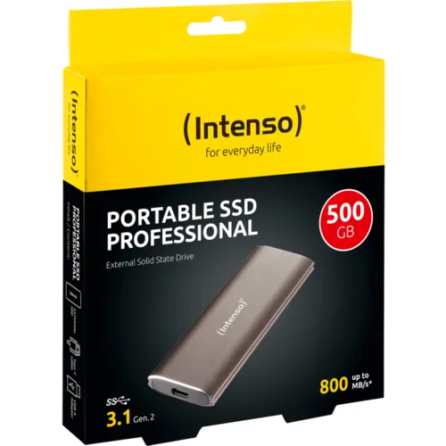  (Intenso) Eksterni SSD, kapacitet 500GB, USB 3.1 – SSD External 500GB/Professional