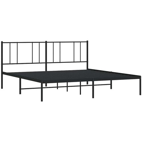  Metalni okvir za krevet s uzglavljem crni 183x213 cm Slike