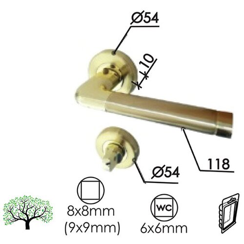 Dabel kvaka roz za v sombor ms/ma 54/10/118/8/9 mm 6x6 Slike