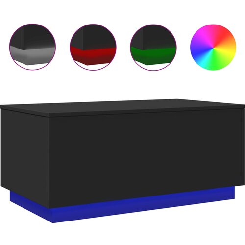 Maison Chic Klubska mizica - kavna mizica - Nizka mizica z LED lučkami črna 90x50x40 cm, (21752023) Slike