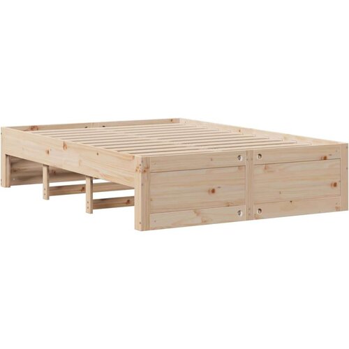 vidaXL Krevet s regalom za knjige bez madraca 140x190 cm od borovine Cene