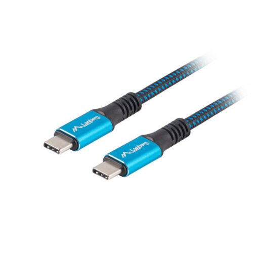 Lanberg USB-C kabel 4.0 macho/macho 0,5m 100 W 8K 30Hz Negro/Azul, (21091194) Cene