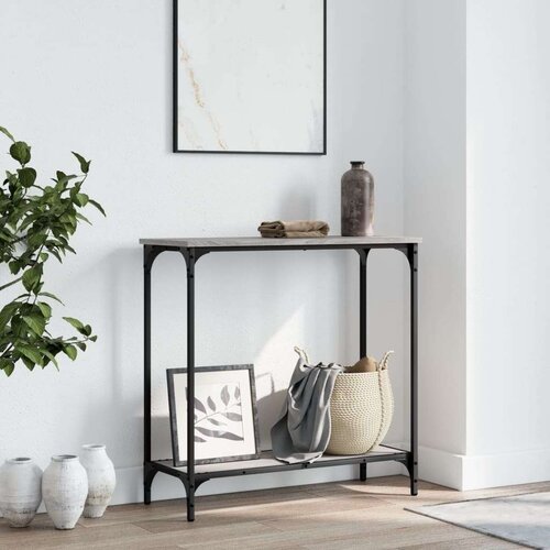  Konzolni stol siva boja hrasta 75x30 5x75 cm konstruirano drvo Slike