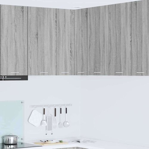 vidaXL Viseča omarica Riga Siva Sonoma in bela 57 x 57 x 80 cm Cene