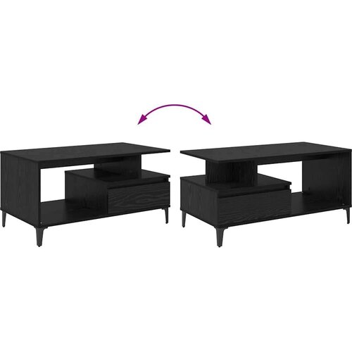 VidaXL Kava Stol Crni hrast 90 x 49 x 45 cm Konstruirano drvo Slike
