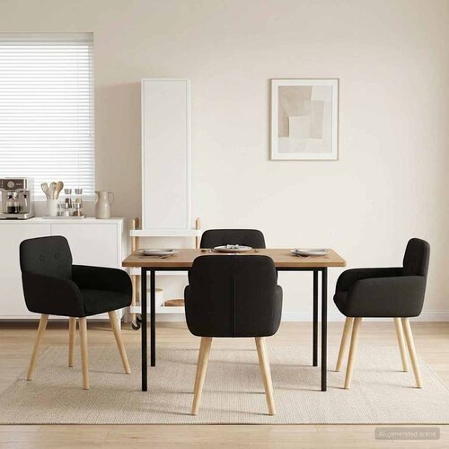 vidaXL Trpezarijske stolice 4 pcs Bouclé Crna 59 x 57 x 85 cm Cene