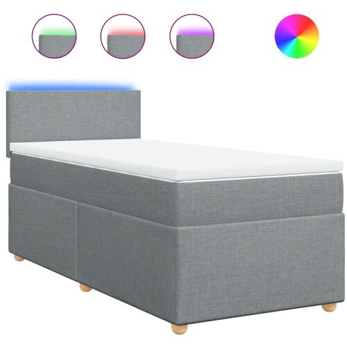 Maison Chic Box spring postelja - Vzmetna postelja z vzmetnico svetlo siva 90x200 cm blago SL10286, (21901026) Cene