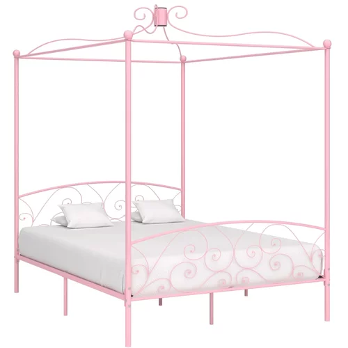  za krevet s baldahinom ružičasti metalni 180 x 200 cm