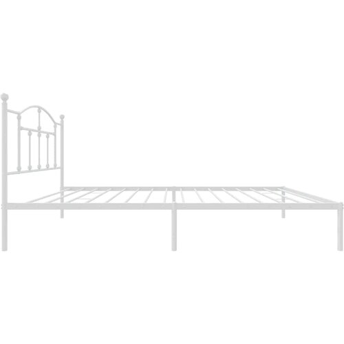  Metalni okvir za krevet s uzglavljem bijeli 107x203 cm Slike