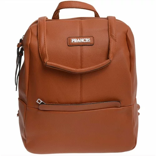 Fashion Hunters Light brown women's backpack with adjustable straps