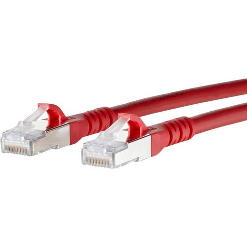 Metz Connect 130845A066-E RJ45 omrežni kabel\, Patch kabel CAT 6a S/FTP 10.00 m rdeča z zaščitnim zapornim zatičem 1 kos, (20421475) Cene