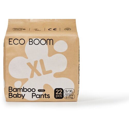 Eco boom biorazgradive pelene gaćice za bebe veličina XL (od 12-17kg) 22 kom Slike