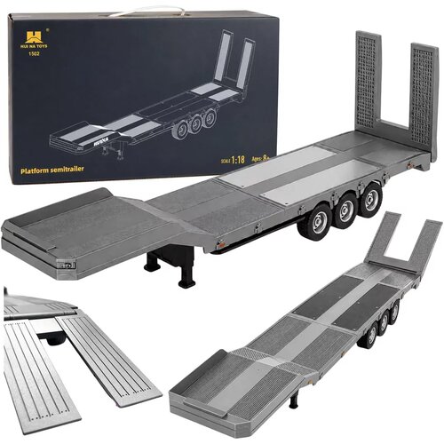 Lean Toys Prikolica s plo&amp;scaron;čadjo za Scania 770S Huina siva 1:18 Slike