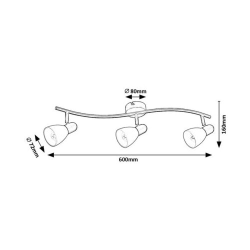 Rabalux Plafonska Spot lampa Soma, 3xE14, Crna Slike