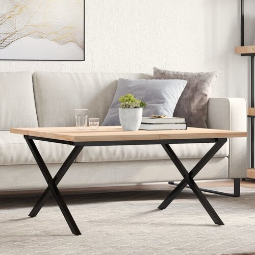Furnova Klubska mizica X okvir 80x80x45,5 cm trdna borovina lito železo, (21946333) Cene