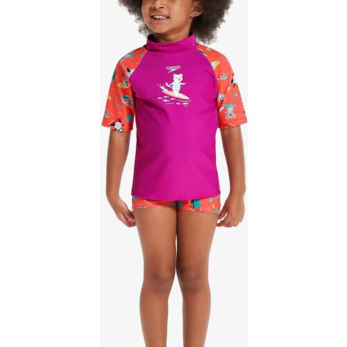 Speedo Girls Digital Short Sleeve Rash Top Set Cene