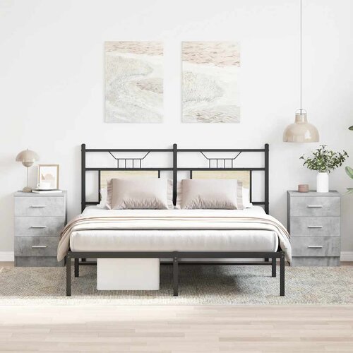  Noćni ormarići 2 kom boja betona 38x35x56 cm konstruirano drvo Cijene