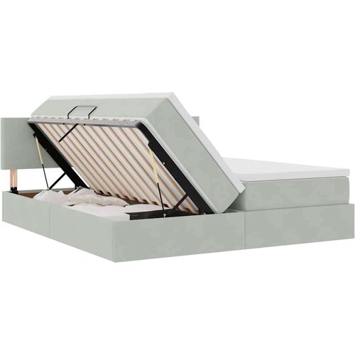  Krevet s od storage s madracem Svijetlo siva 90 x 200 cm - Svjetlosiva 180 x 200 cm Gladak dizajn Slike