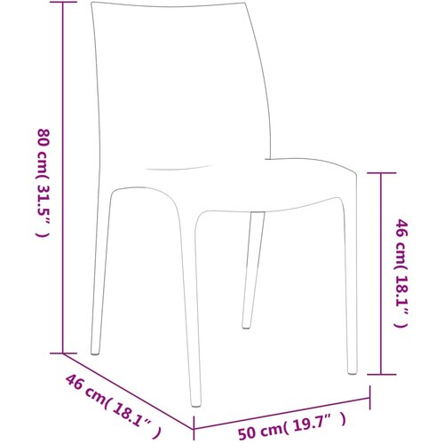  Vrtne stolice 2 kom 50 x 46 x 80 cm od polipropilena Slike
