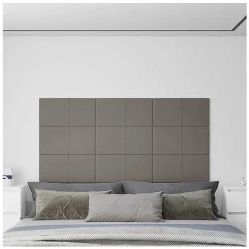  Stenski paneli 12 kosov svetlo sivi 60x30 cm žamet 2,16 m²