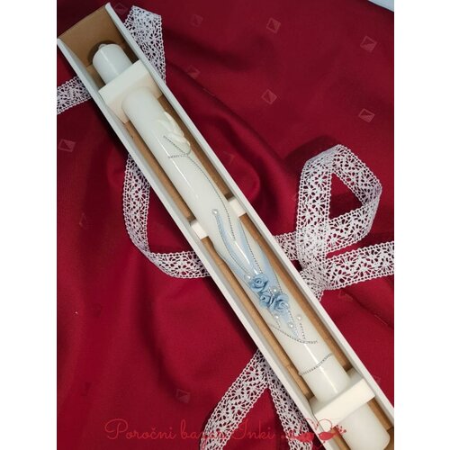  Krstne sveče s cvetjem in golobčkom KRSV 107 Cene