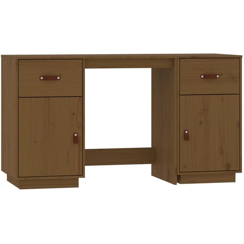 vidaXL Pisalna miza z omaricama med. rjava 135x50x75 cm trdna borovina, (20640656) Cene