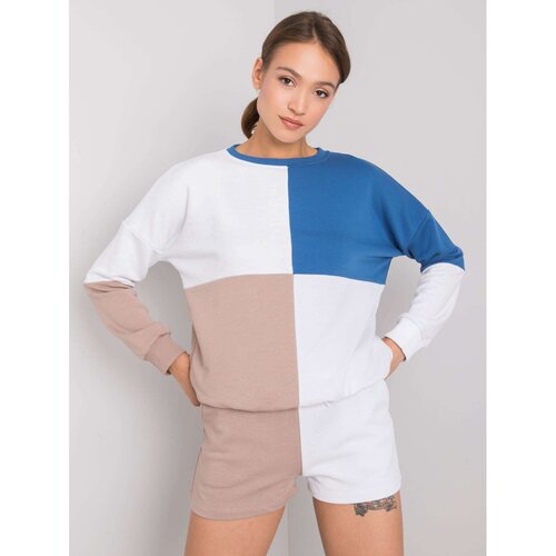Fashion Hunters RUE PARIS Dark beige and white casual set Slike