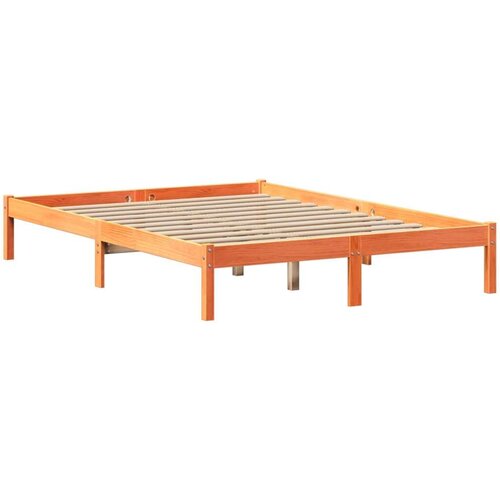 VidaXL krevet s regalom za knjige bez madraca 140 x 190 cm od borovine Slike