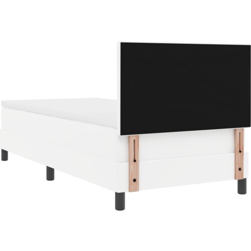 vidaXL postelja s vzmetjo in vzmetnico - bela 100x200 cm iz umetnega usnja. Cene