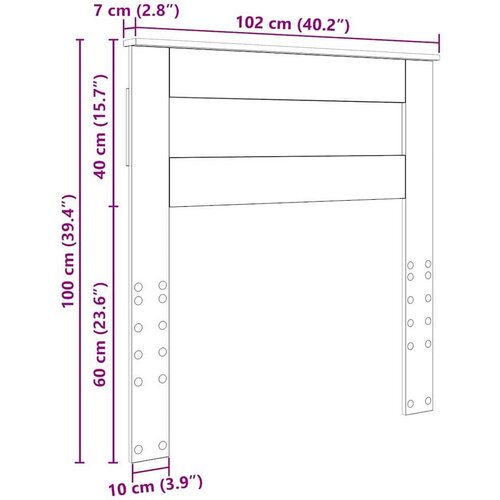  Uzglavlje s uzglavljem Siva Sonoma 100 cm Konstruirano drvo Slike