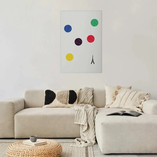  Plakat - Eiffel Tower and Colorful Tennis Balls 60x90 Bez okvira Slike