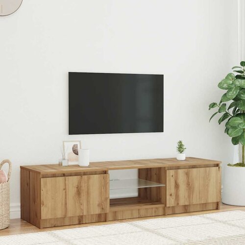 TV ormarić s LED svjetlima Artisan hrast 140x40x36 cm Cene