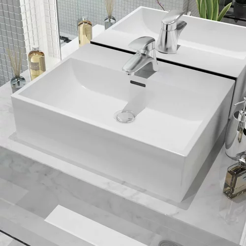  Umivaonik s Poklopcem za Slivnik Keramički Bijeli 51,5x38,5x15 cm