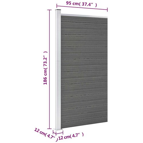  za ogradu WPC 95 x 186 cm sivi Slike