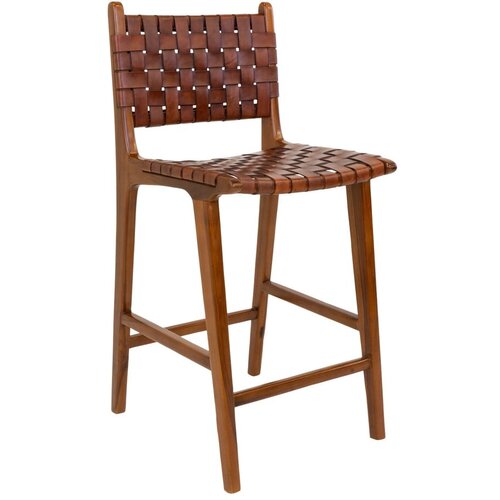 House Nordic Smeđa barska stolica od masivne tikovine 101 cm Perugia &amp;ndash; Slike