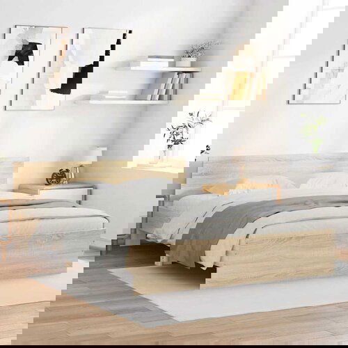 Furnova Posteljni okvir z vzglavjem sonoma hrast 140x200 cm, (21938756) Slike