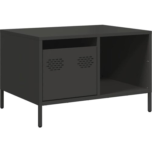 Maison Chic Klubska mizica - kavna mizica - Nizka mizica črna 68,5x50x43,5 cm valjano jeklo, (21754963) Cene