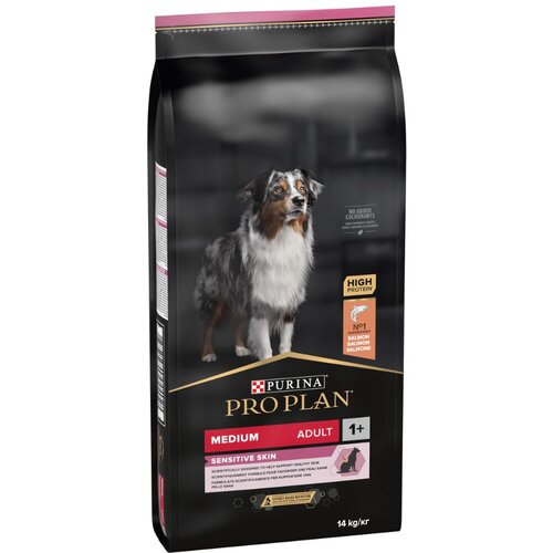 Pro Plan Medium Adult Sensitive Skin OPTIDERMA - 14 kg Slike