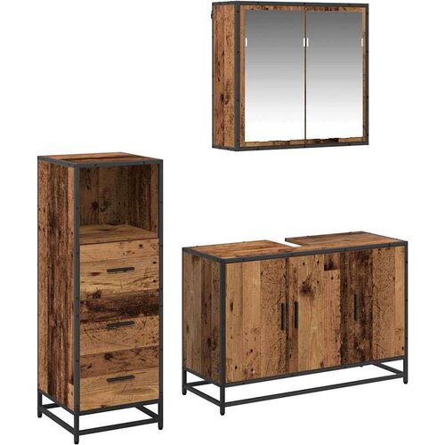 vidaXL Komplet pohištva za kopalnico 3 pcs Star les 90 x 33 x 60 cm Cene