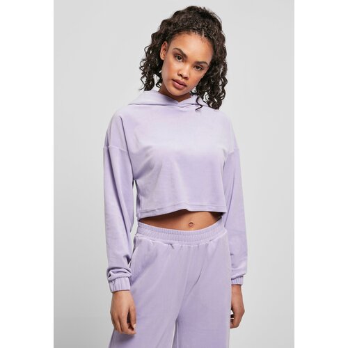 UC Ladies Ladies Cropped Velvet Oversized Hoody Lavender Cene