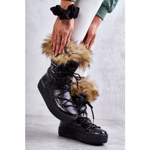 Kesi Women&amp;#039;s Lace-up Snow Boots Black Santero Slike