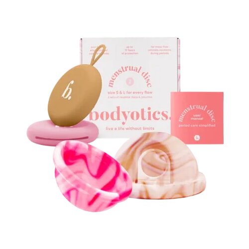 Bodyotics Deluxe Soft menstrualni disk - Beige &amp;amp; Pink Slike