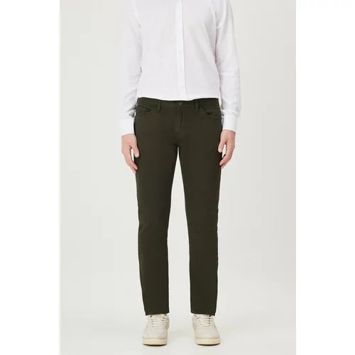 AC&Co / Altınyıldız Classics Men's Khaki Slim Fit Slim Fit 5 Pocket Cotton Canvas Stretchy Chino Trousers