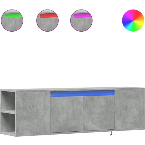 Maison Chic Stenska TV omarica - TV stojalo - Televizijska omarica z LED lučkami betonsko siva 135x31x39,5 cm, (21700134) Slike